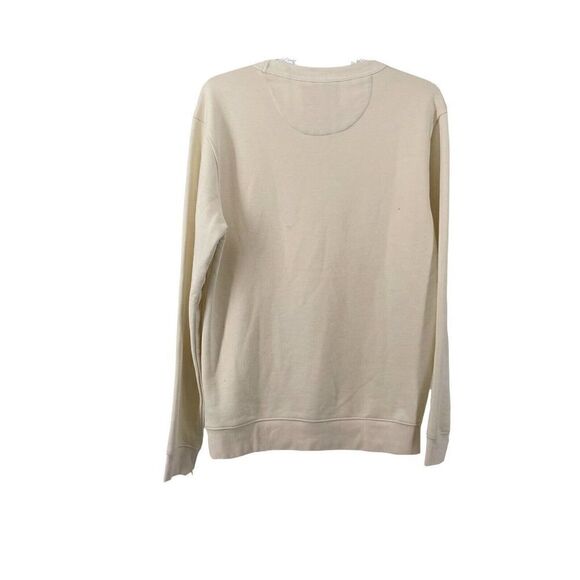 Cream Crewneck Sweatshirt Mens Size Medium Minimalist Basic D&F Ricky Singh Top - Picture 2 of 7